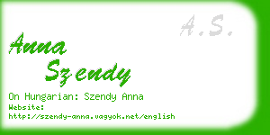 anna szendy business card